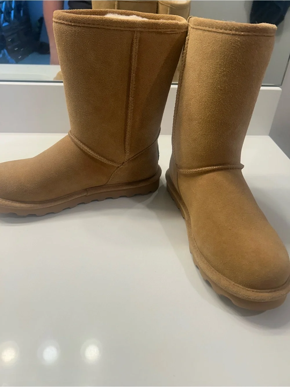 BearPaw Women's Tall Suede Boots in Chestnut